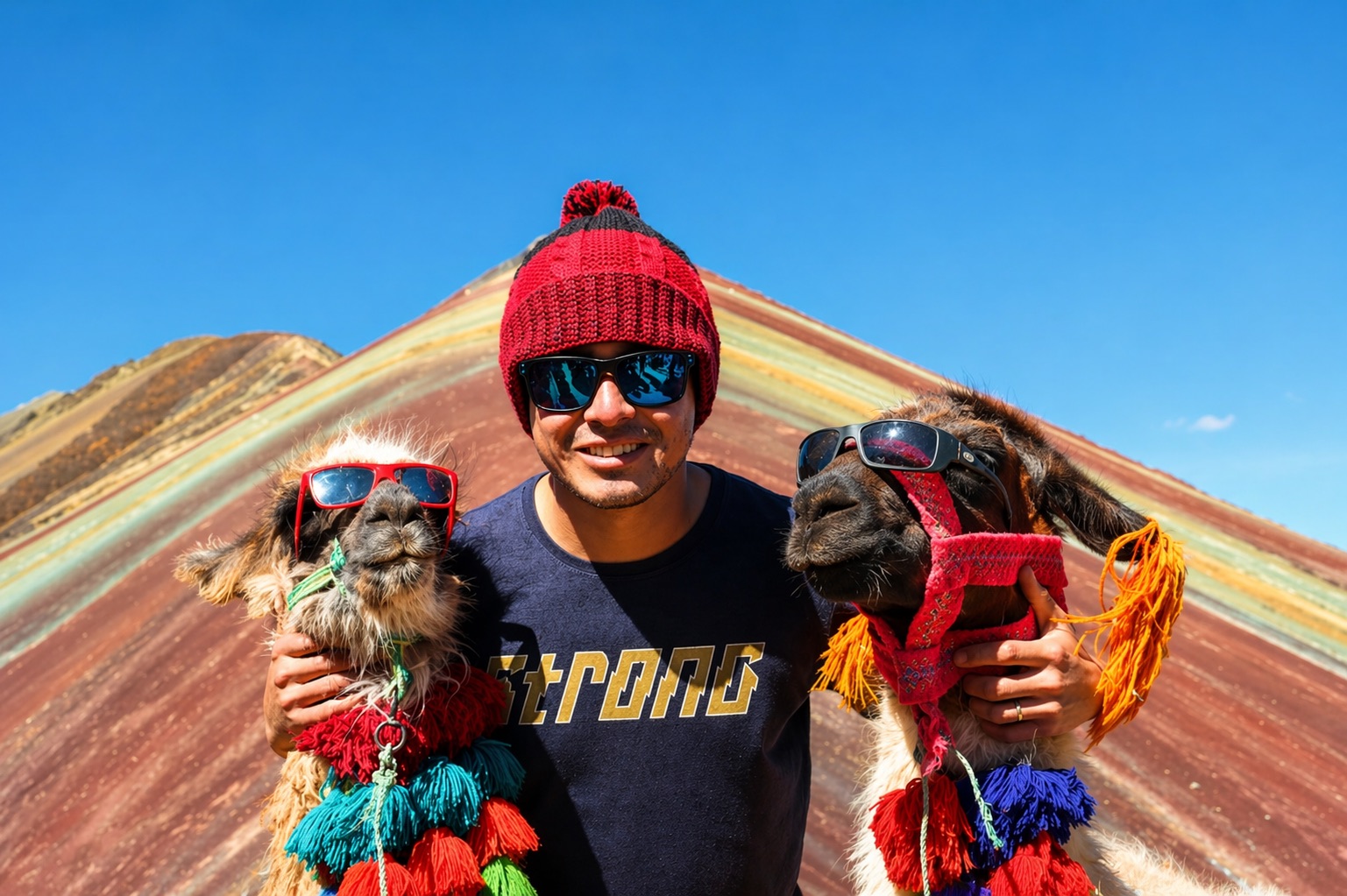 Montaña de siete colores de Vinicunca en los Andes
